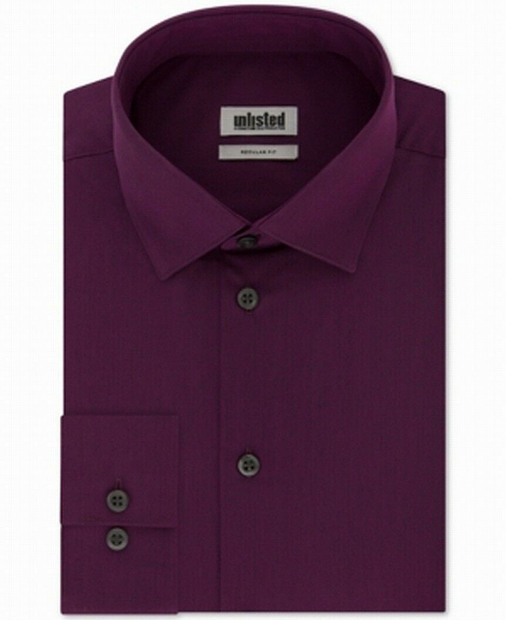Kenneth Cole Unlisted Mens Dress Shirt Regular-Fit Purple 17 1/2